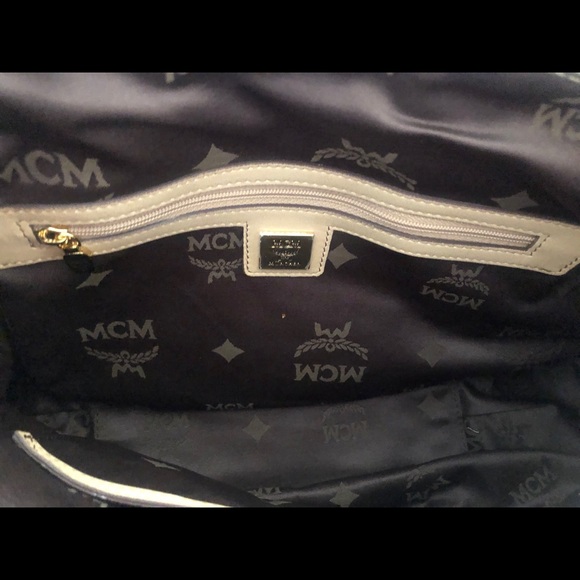 Authentic MCM Beige Leather Hobo Shoulder Bag - Picture 13 of 14